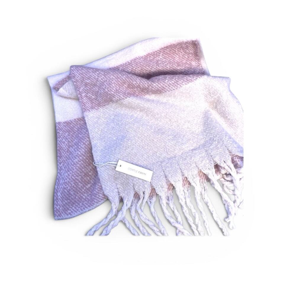 NWT Gentle Fawn Scarf, Pink Cream White, Womens One Size, Shawl Wrap Fringe Boho